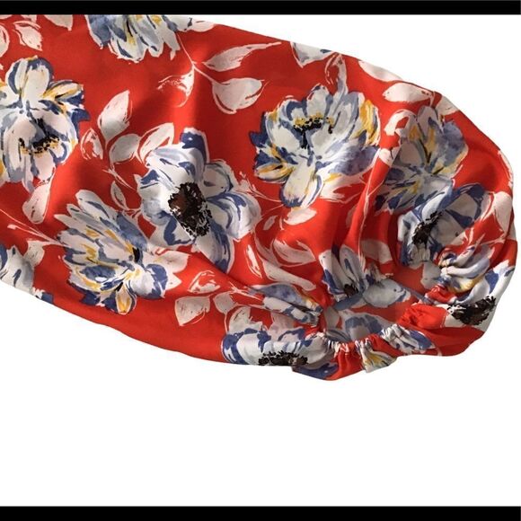 VICI V-Neck Red Floral Print Balloon 3/4 Sleeve Blouse Top - Picture 4 of 7